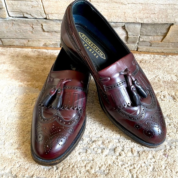 Florsheim Imperial Lexington Vintage Loafers Wing Tip Tasseled Dress Shoes: 9D - Picture 1 of 10